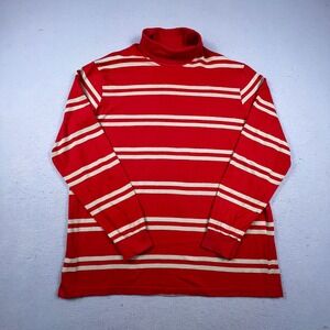 Oakton Limited Turtleneck Mens XL Red Striped Long Sleeve Knit Retro Preppy Top